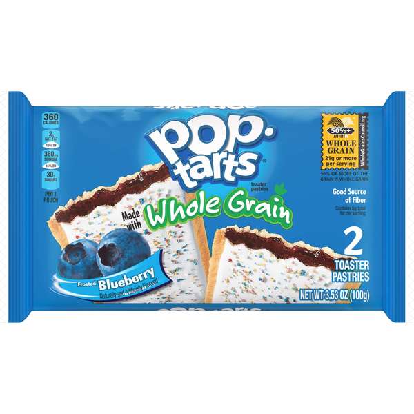 Kelloggs Pop-Tarts Whole Grain Frosted Blueberry Pastry 2 Count, PK72 3800017199